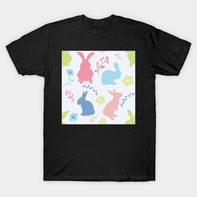 Colourful Bunnies T-Shirt by NattyDesigns